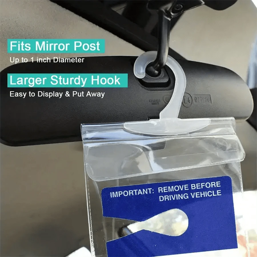 2pcs Disabled Slogan Sign PVC Hook Bag, Parking Sign Bag, Disability Card Card Car Hanging Bag Keep You Handicap Parking Placard