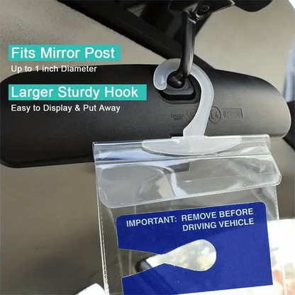 2pcs Disabled Slogan Sign PVC Hook Bag, Parking Sign Bag, Disability Card Card Car Hanging Bag Keep You Handicap Parking Placard