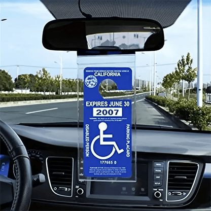 2pcs Disabled Slogan Sign PVC Hook Bag, Parking Sign Bag, Disability Card Card Car Hanging Bag Keep You Handicap Parking Placard