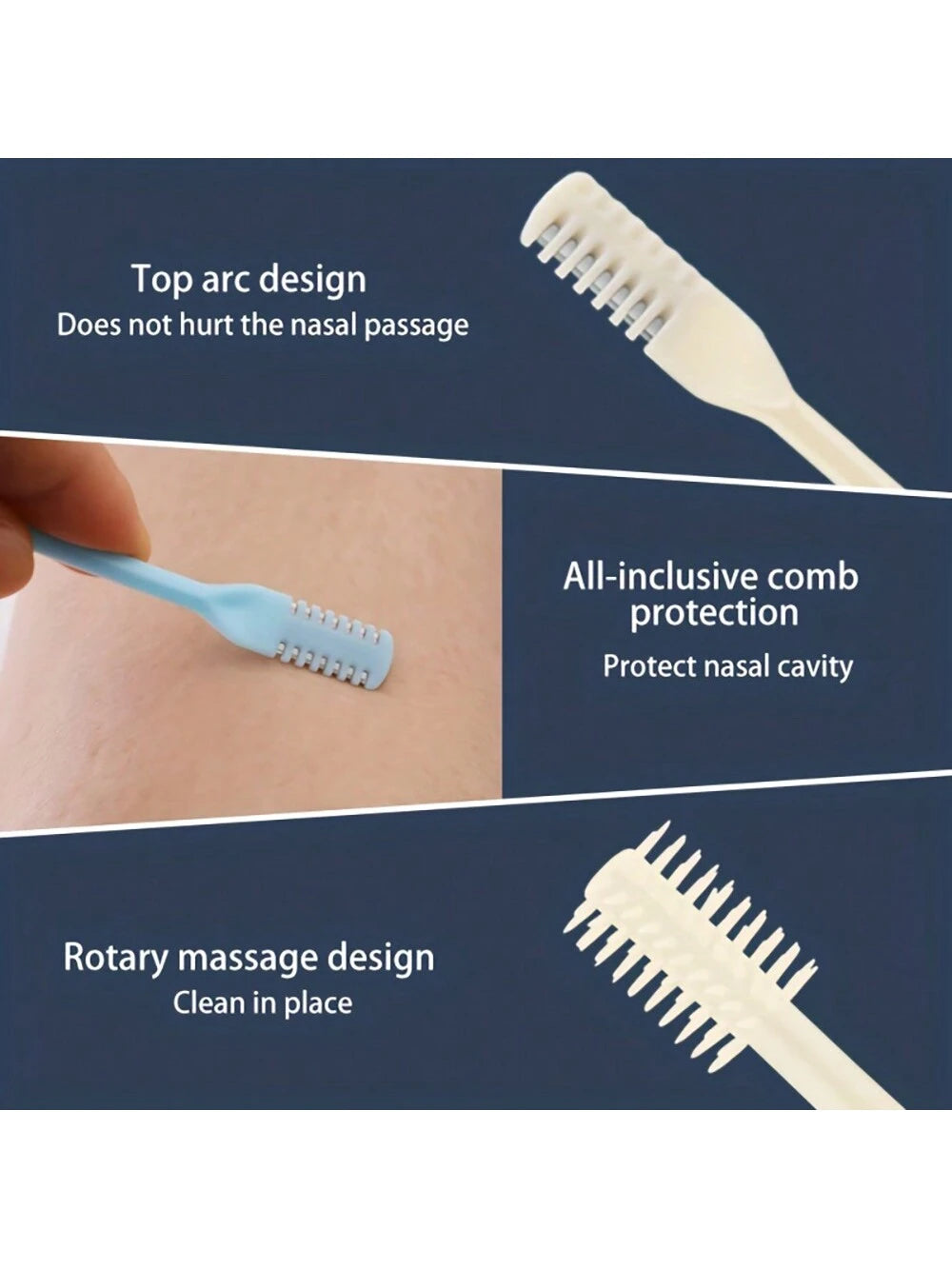 2pcs Double-Sided Knife Nose Hair Trimmer With Storage Box, Portable Manual Nose Hair Removal Razor Kit For Men & Women, Washable 360-Degree Rotating Nose Hair Groomer- Nose Care Tools, Hair Products