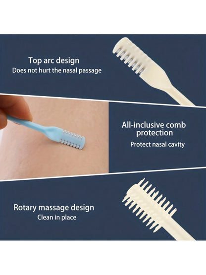2pcs Double-Sided Knife Nose Hair Trimmer With Storage Box, Portable Manual Nose Hair Removal Razor Kit For Men & Women, Washable 360-Degree Rotating Nose Hair Groomer- Nose Care Tools, Hair Products