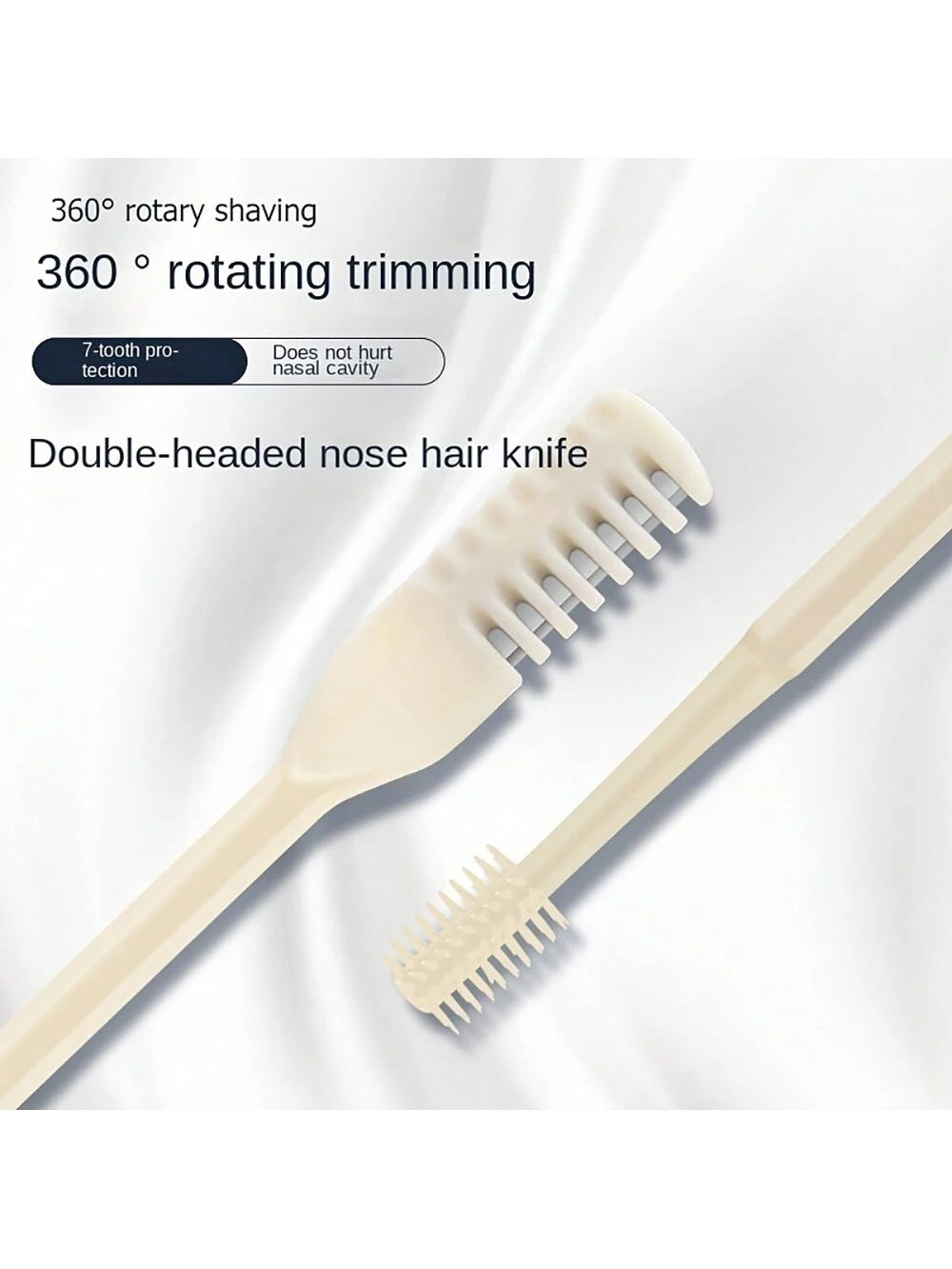 2pcs Double-Sided Knife Nose Hair Trimmer With Storage Box, Portable Manual Nose Hair Removal Razor Kit For Men & Women, Washable 360-Degree Rotating Nose Hair Groomer- Nose Care Tools, Hair Products