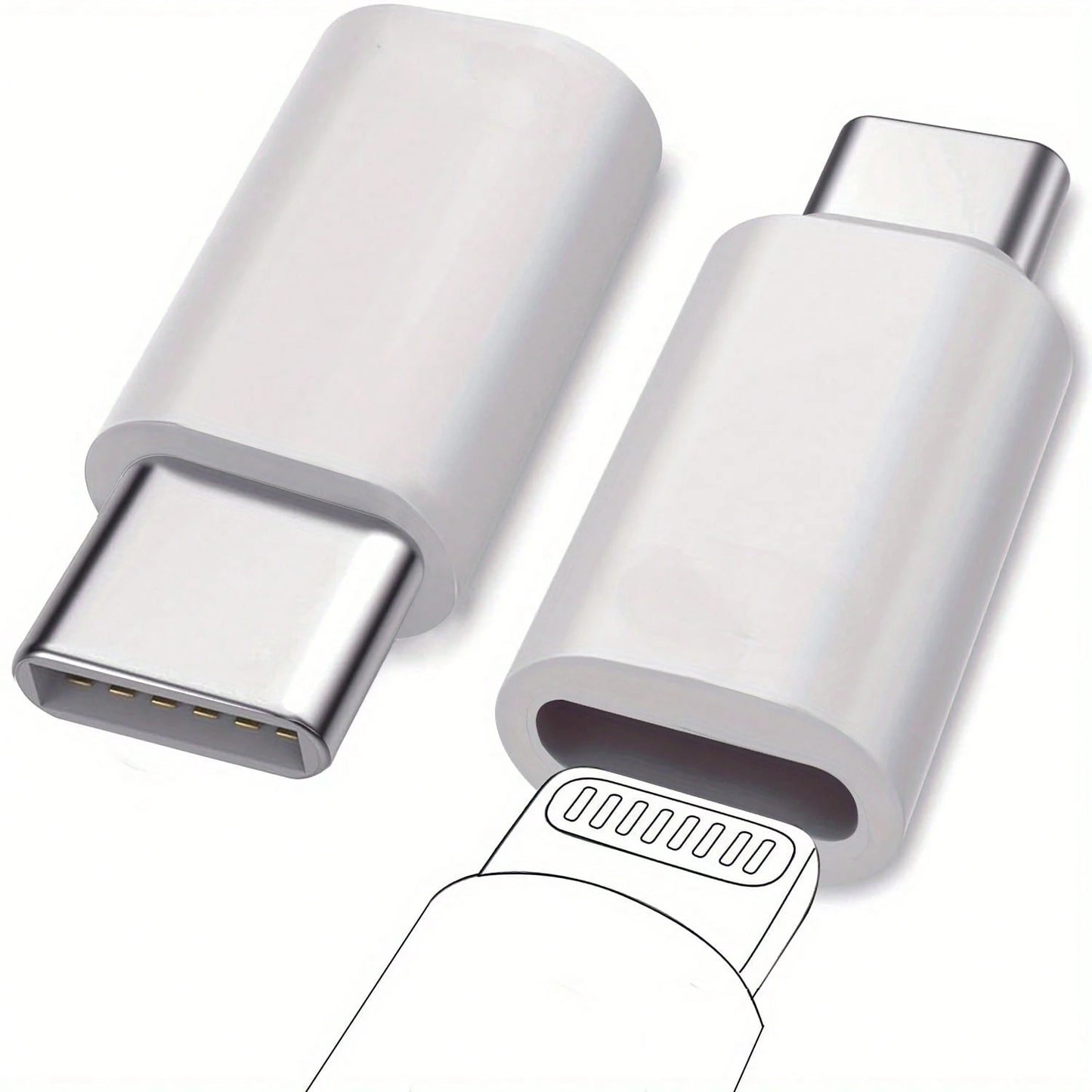 2pcs For Lightning Female To Usb Type-C Male Adapter Compatible With Apple, Charging Head (Charging Only!!), Not For Data/Audio Etc. Only Suitable For Charging, Otherwise It May Not Be Supported, Ple