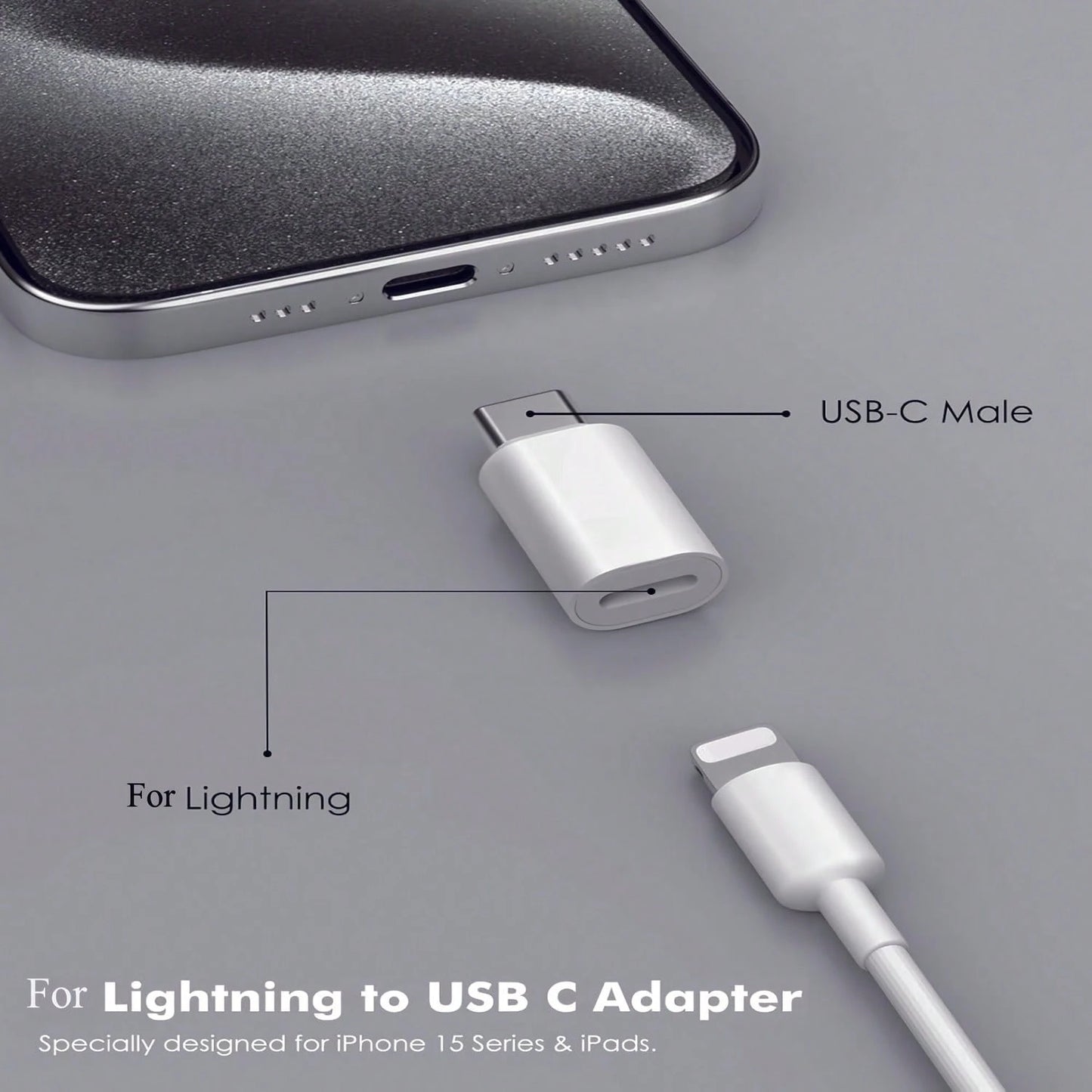 2pcs For Lightning Female To Usb Type-C Male Adapter Compatible With Apple, Charging Head (Charging Only!!), Not For Data/Audio Etc. Only Suitable For Charging, Otherwise It May Not Be Supported, Ple