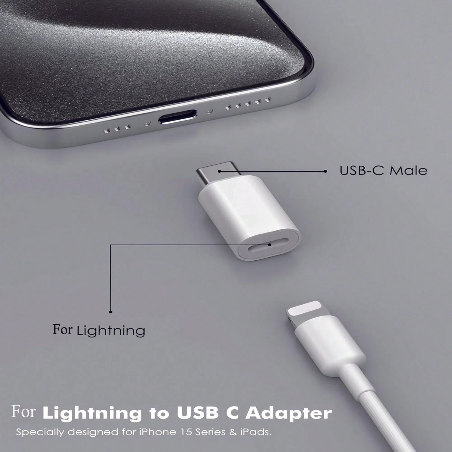 2pcs For Lightning Female To Usb Type-C Male Adapter Compatible With Apple, Charging Head (Charging Only!!), Not For Data/Audio Etc. Only Suitable For Charging, Otherwise It May Not Be Supported, Ple