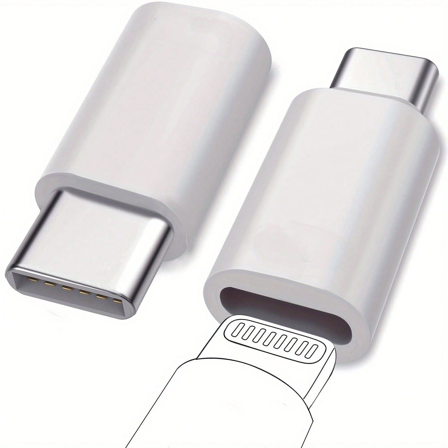 2pcs For Lightning Female To Usb Type-C Male Adapter Compatible With Apple, Charging Head (Charging Only!!), Not For Data/Audio Etc. Only Suitable For Charging, Otherwise It May Not Be Supported, Ple