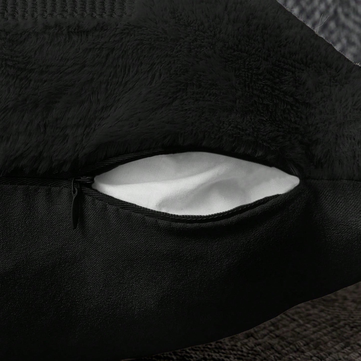 2Pcs Halloween Pillow Covers 18x18 Inch Black Eyes Beige Ghost Throw Pillow Cases Soft Plush Faux Fur Wool Couch Cushion Case For Chair Sofa Bedroom Living Room Home Decor
