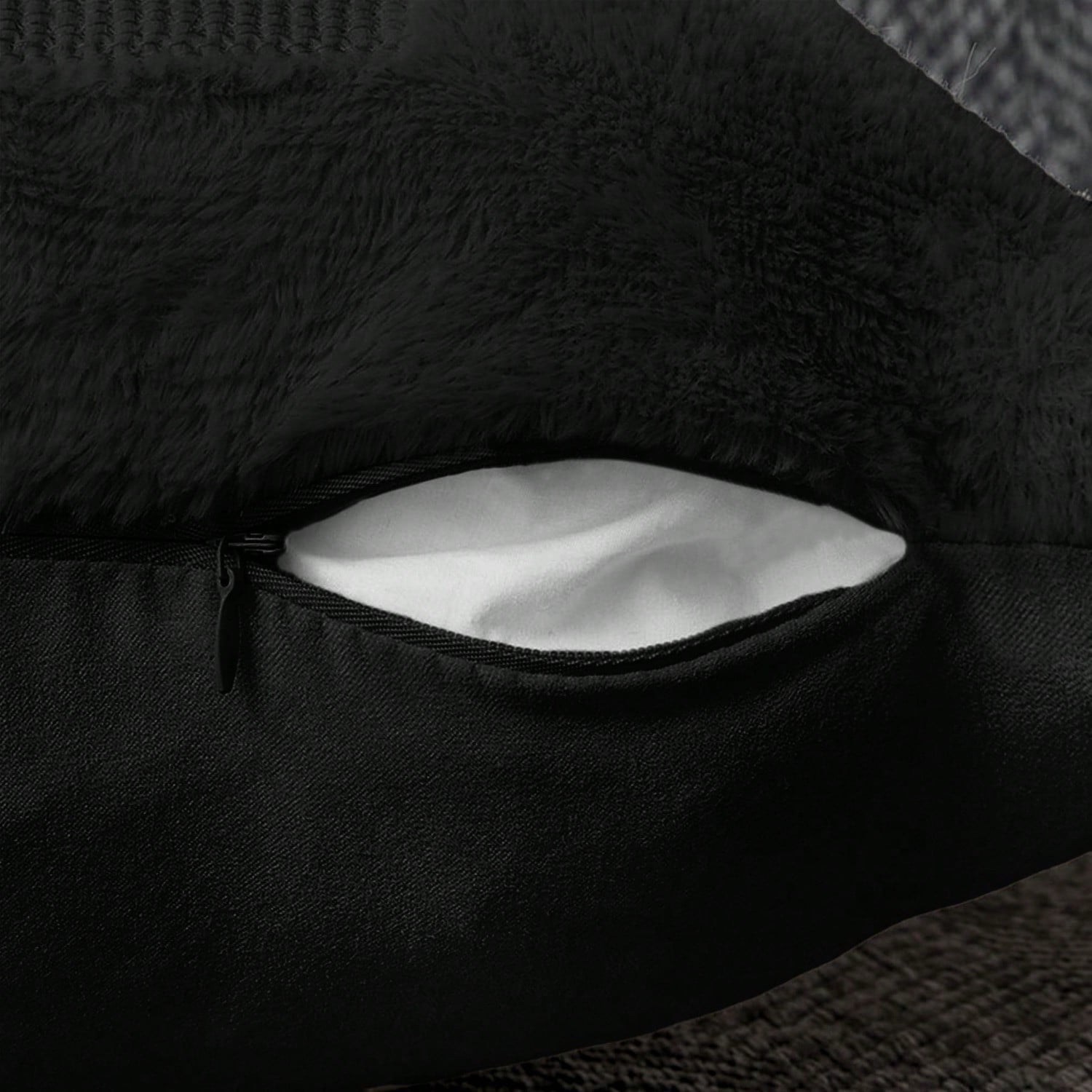 2Pcs Halloween Pillow Covers 18x18 Inch Black Eyes Beige Ghost Throw Pillow Cases Soft Plush Faux Fur Wool Couch Cushion Case For Chair Sofa Bedroom Living Room Home Decor