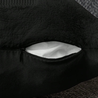 2Pcs Halloween Pillow Covers 18x18 Inch Black Eyes Beige Ghost Throw Pillow Cases Soft Plush Faux Fur Wool Couch Cushion Case For Chair Sofa Bedroom Living Room Home Decor