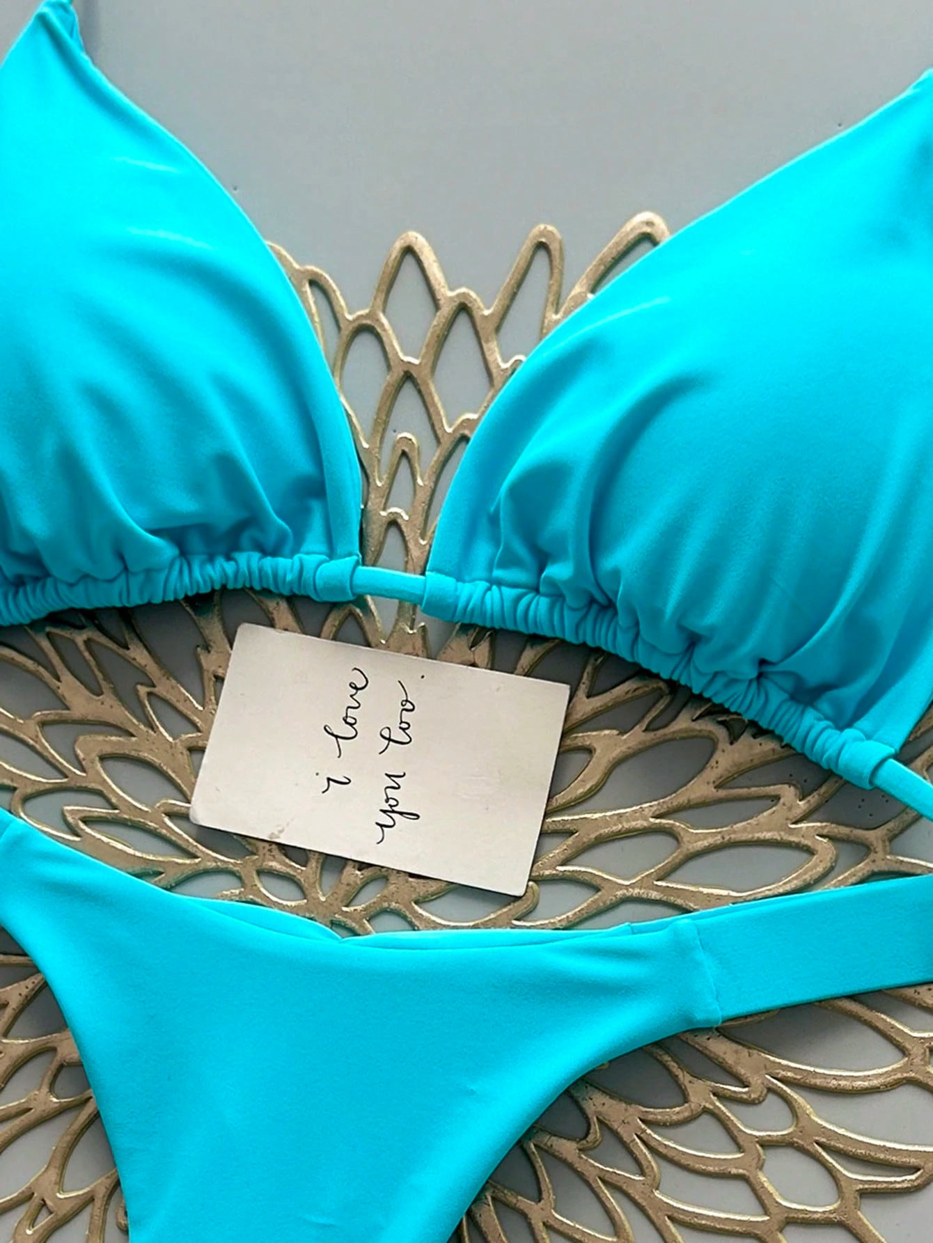 2Pcs Heart Beach Casual Cute Elegant Sexy Bohemian Braided Lace-Up Bikini Swimwear For Beach Vacation Spring Summer, Euro Summer