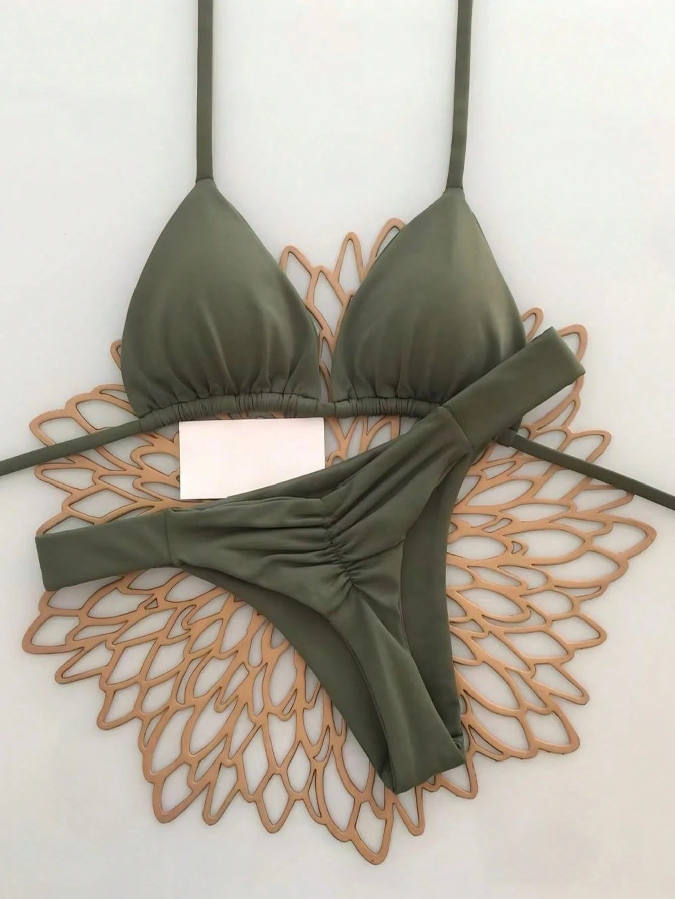 2Pcs Heart Beach Casual Cute Elegant Sexy Bohemian Braided Lace-Up Bikini Swimwear For Beach Vacation Spring Summer, Euro Summer