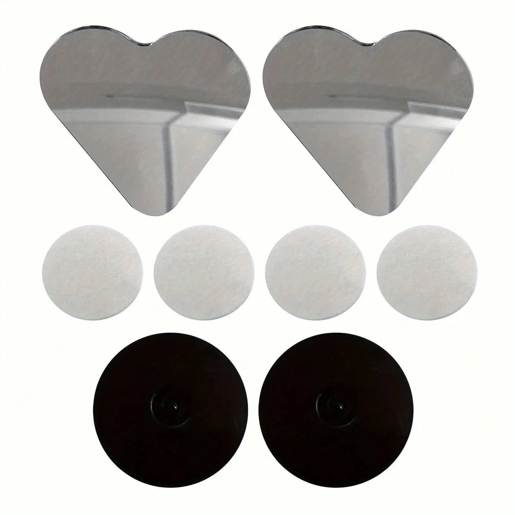 2Pcs Heart-Shaped Car Rearview Mirror Frameless Small Round Mirror Reversing HD Heart Large Field Of View Rearview Auxiliary Mirror