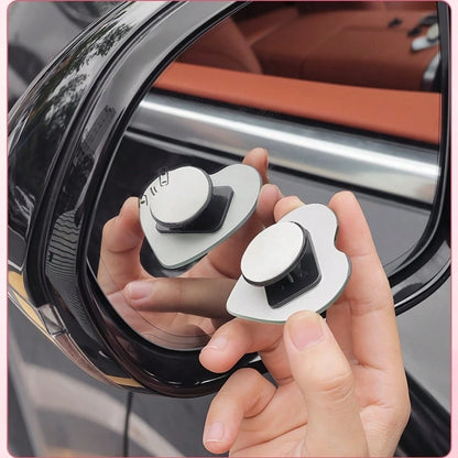 2PCS Heart-Shaped Frameless Rearview Mirror Small Round Mirrors, Stylish And Decorative, Expand Driving Blind Spot Vision, Compatible With All Vehicle Models