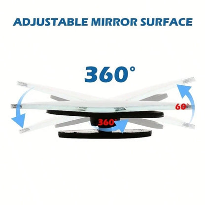 2PCS Heart-Shaped Frameless Rearview Mirror Small Round Mirrors, Stylish And Decorative, Expand Driving Blind Spot Vision, Compatible With All Vehicle Models