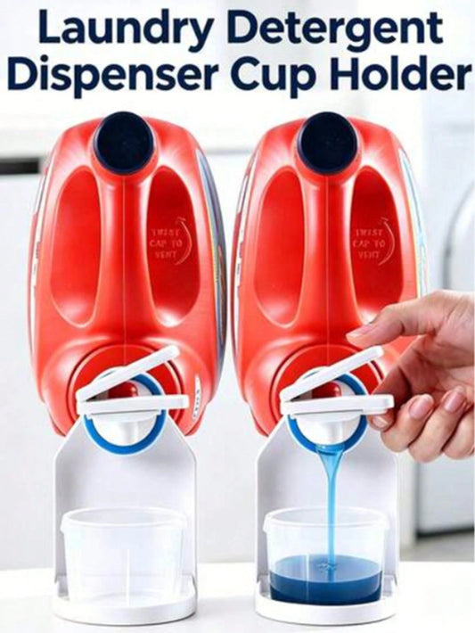2pcs Laundry Detergent Dispenser Cup Holder| Detergent Drip Collector| Effortless Switch For Easy Use No More Spills/Mess| Bathroom Accessories Kitchen Home Supplies| Home Living Essentials Washin
