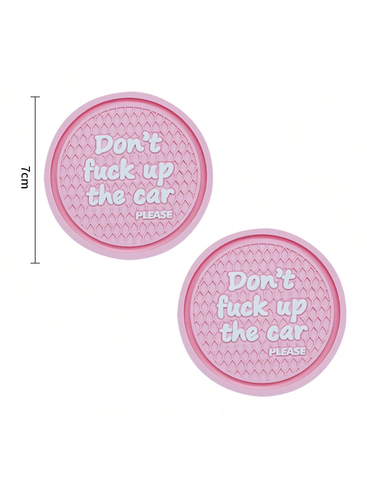 2pcs Letter Pattern Coaster In Pink