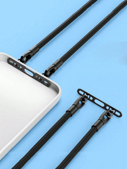 2pcs Metal Ultra-Thin Anti-Lost Backplate, Stainless Steel Clip-On Phone Lanyard Clip, Double Buckle Pad (2 Styles Of Pads Randomly Sent, See Details)