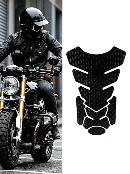 2pcs Motorcycle Fuel Tank Protection Set: 3D Textured Soft PVC Fuel Tank Pad + Round Fuel Tank Cap Protector, Waterproof Anti-Scratch Anti-Slip Fuel Tank Cover