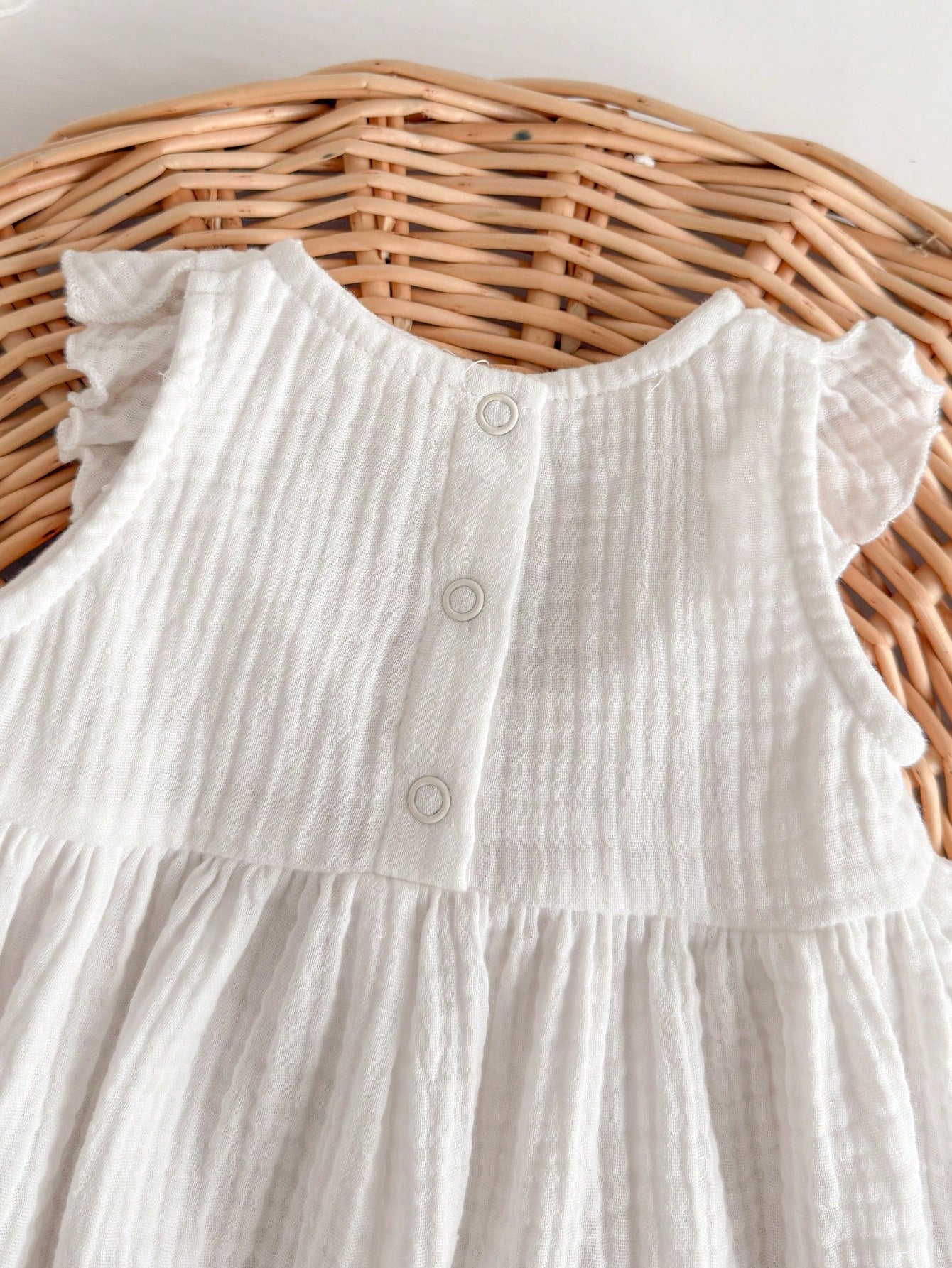 2pcs Newborn Baby Girl Floral Pattern Ruffled Dress & Hat Set, Cute Summer Outfit