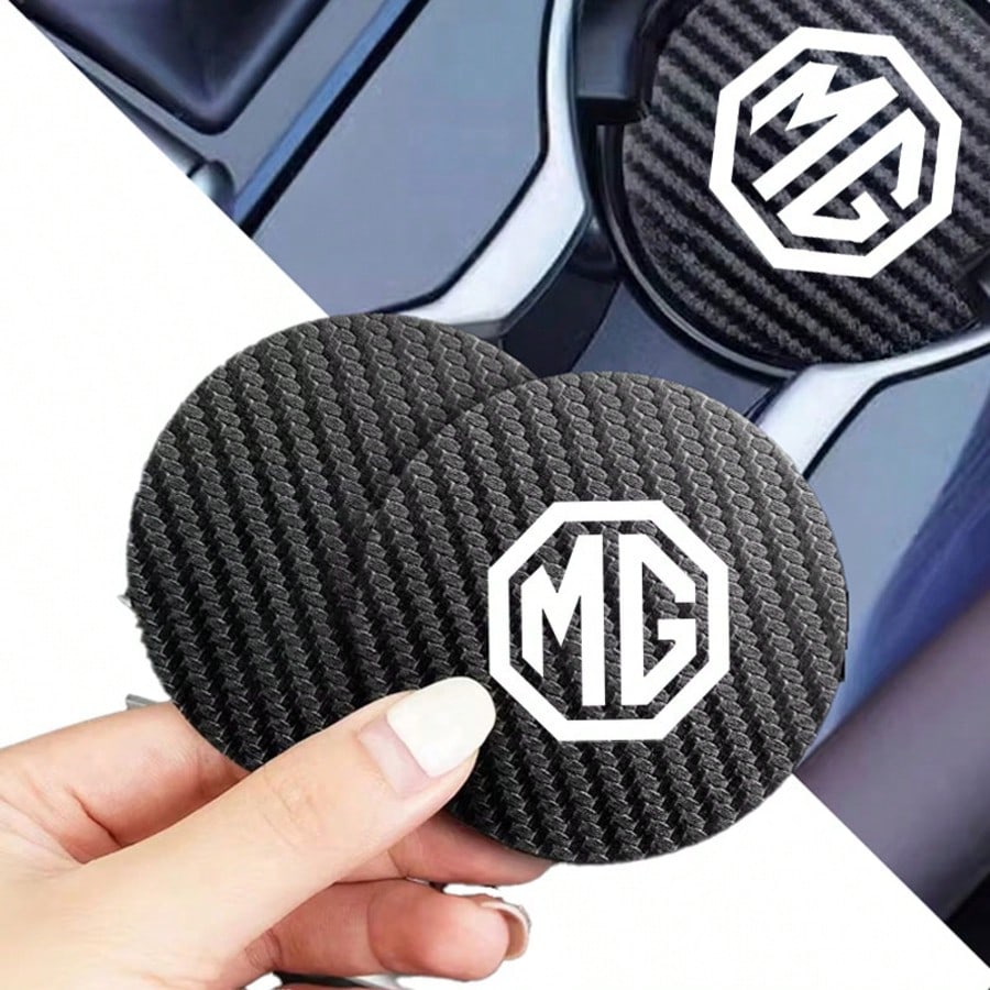 2PCS Or 4PCS Style Carbon Fiber Car Cup Coasters Anti-Slip Vehicle Cup Holder Inserts For Car Interior Accessories For MG, ZS, HS, MG4 Car Accessories