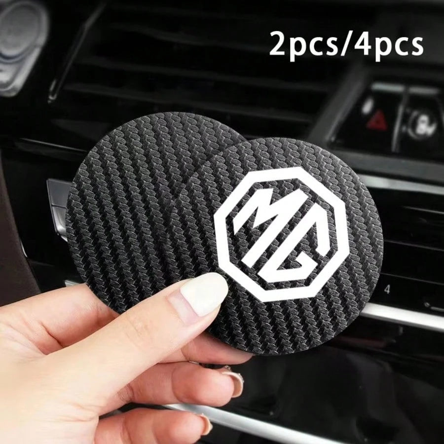 2PCS Or 4PCS Style Carbon Fiber Car Cup Coasters Anti-Slip Vehicle Cup Holder Inserts For Car Interior Accessories For MG, ZS, HS, MG4 Car Accessories