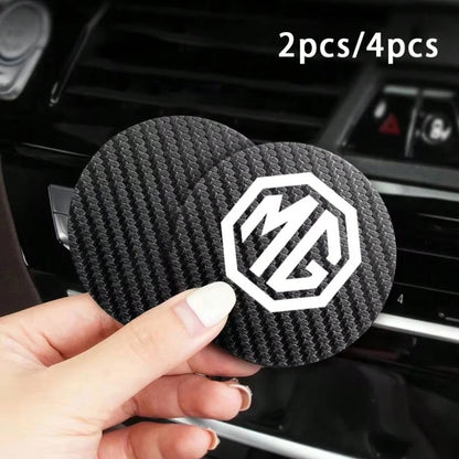 2PCS Or 4PCS Style Carbon Fiber Car Cup Coasters Anti-Slip Vehicle Cup Holder Inserts For Car Interior Accessories For MG, ZS, HS, MG4 Car Accessories