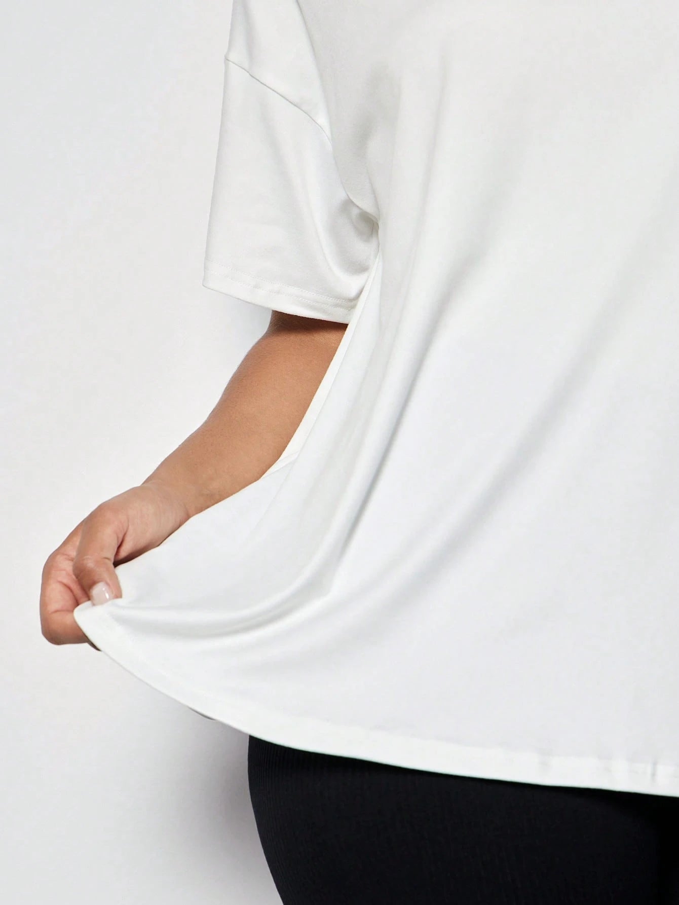 2pcs Plus Size Women Sports T-Shirt, Fitness Tops, Yoga Tops, Casual Everyday Wear,White Tops,Black Top,Women's Sportswear