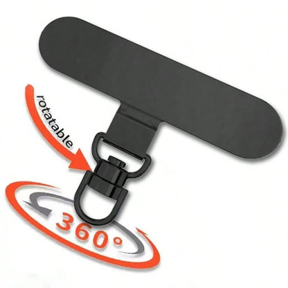2pcs Rotatable Stainless Steel Phone Holder With Ultra-Thin Metal Pad And Safety Lanyard, Multi-Pack- 360° Rotatable Phone Stand Accessory
