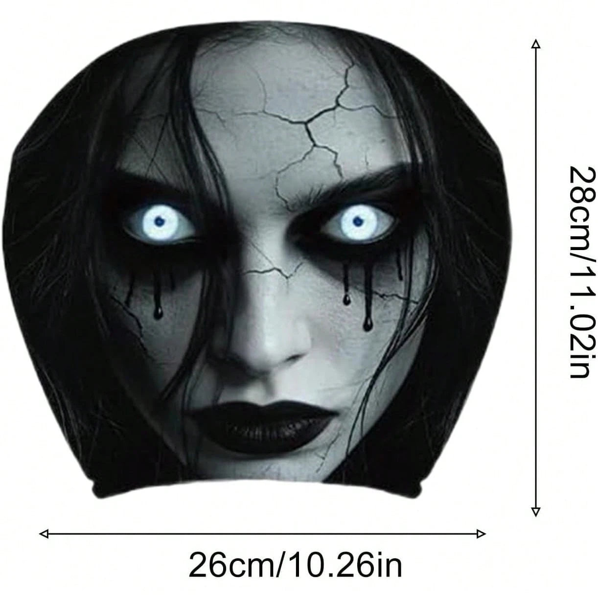 2PCS Scary Car Headrest Covers, Ghost Face Headrest Covers For Front Rear Seat, Humorous Head Rest Dust Protectors Fully-Surrounded, Elastic & Washable Cars Accessories For Auto Decor