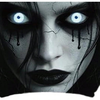 2PCS Scary Car Headrest Covers, Ghost Face Headrest Covers For Front Rear Seat, Humorous Head Rest Dust Protectors Fully-Surrounded, Elastic & Washable Cars Accessories For Auto Decor