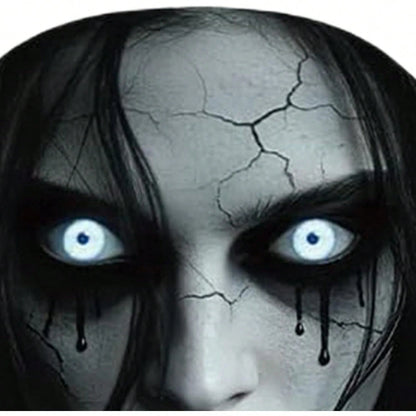 2PCS Scary Car Headrest Covers, Ghost Face Headrest Covers For Front Rear Seat, Humorous Head Rest Dust Protectors Fully-Surrounded, Elastic & Washable Cars Accessories For Auto Decor
