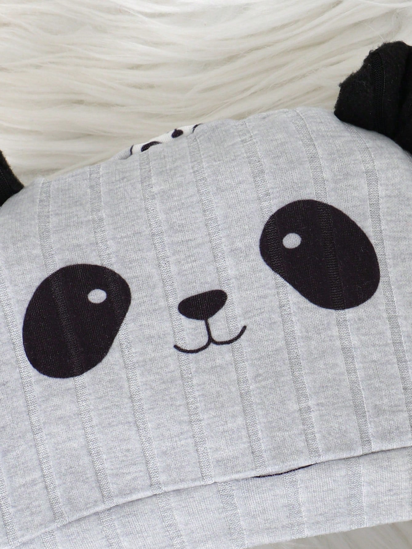 2pcs/Set Baby Boy Ribbed Fabric Bear Print Long Sleeve Romper & 3D Bear Ear Hat, Suitable For Casual, Outdoor, Vacation And Other Occasions, Versatile