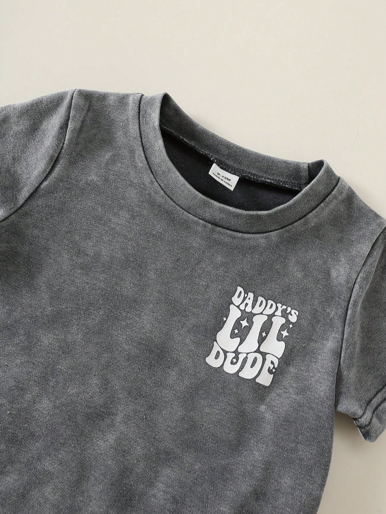 2pcs/Set Baby Boy Summer Casual Street Style Denim Knit Top And Denim Shorts Set, Infant Boy Denim Outfit, T-Shirt Set, Holiday Set, Summer Set