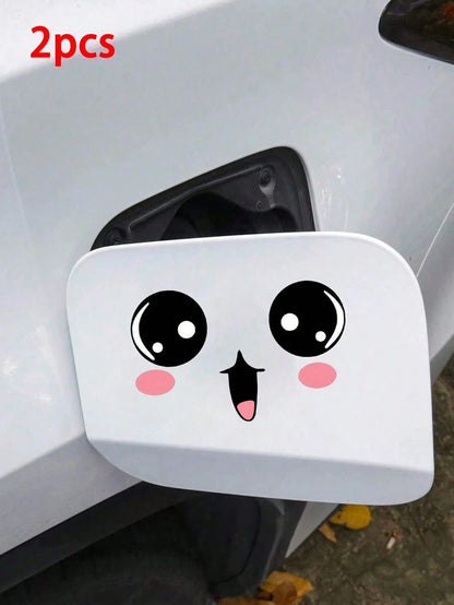2pcs/Set Cartoon Big Eyes Car Mirror Sticker
