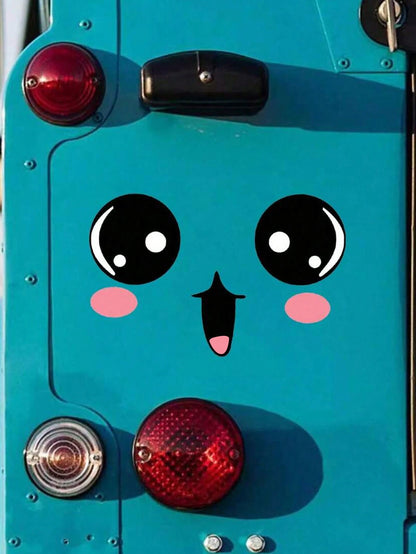 2pcs/Set Cartoon Big Eyes Car Mirror Sticker