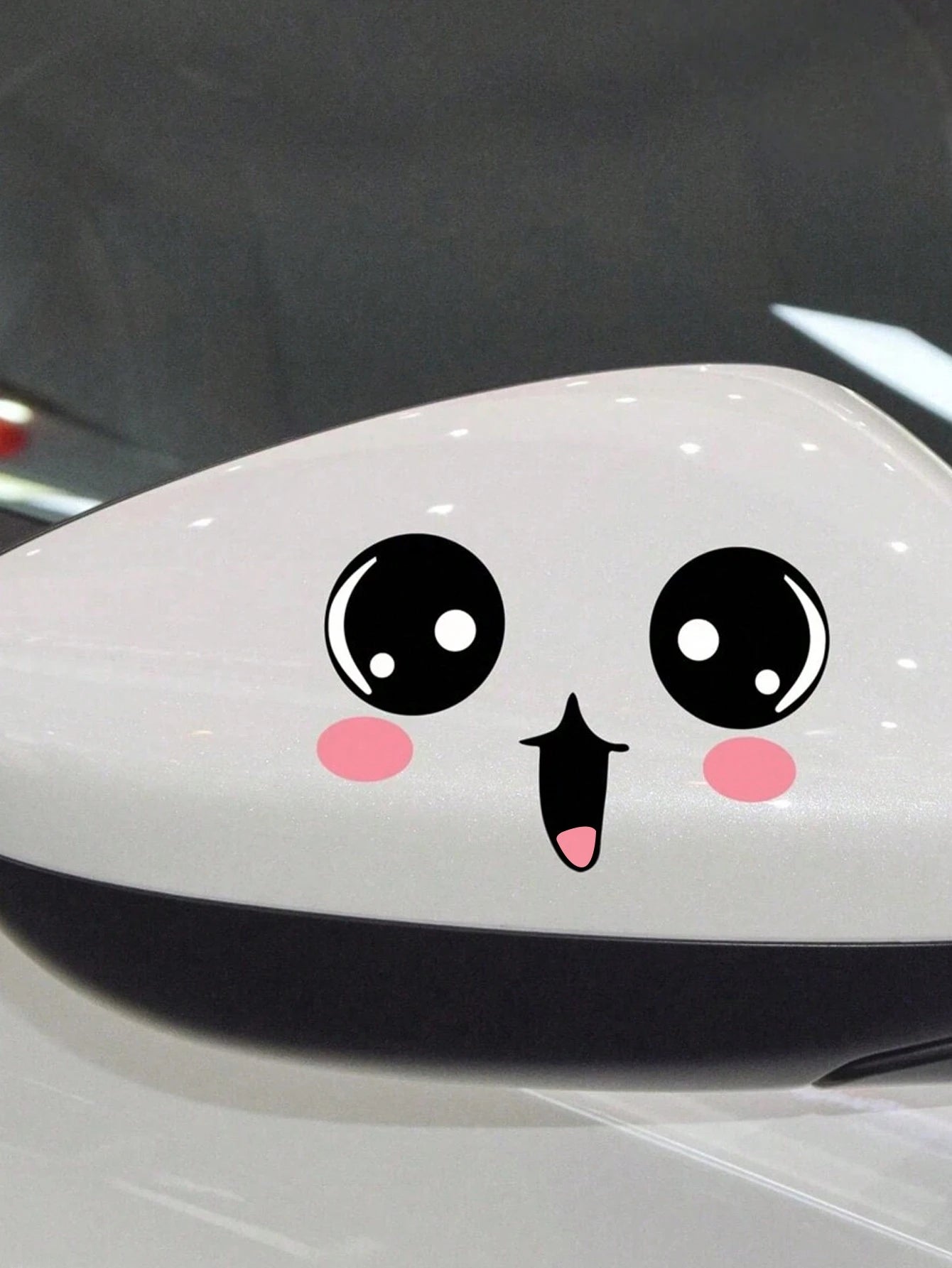 2pcs/Set Cartoon Big Eyes Car Mirror Sticker