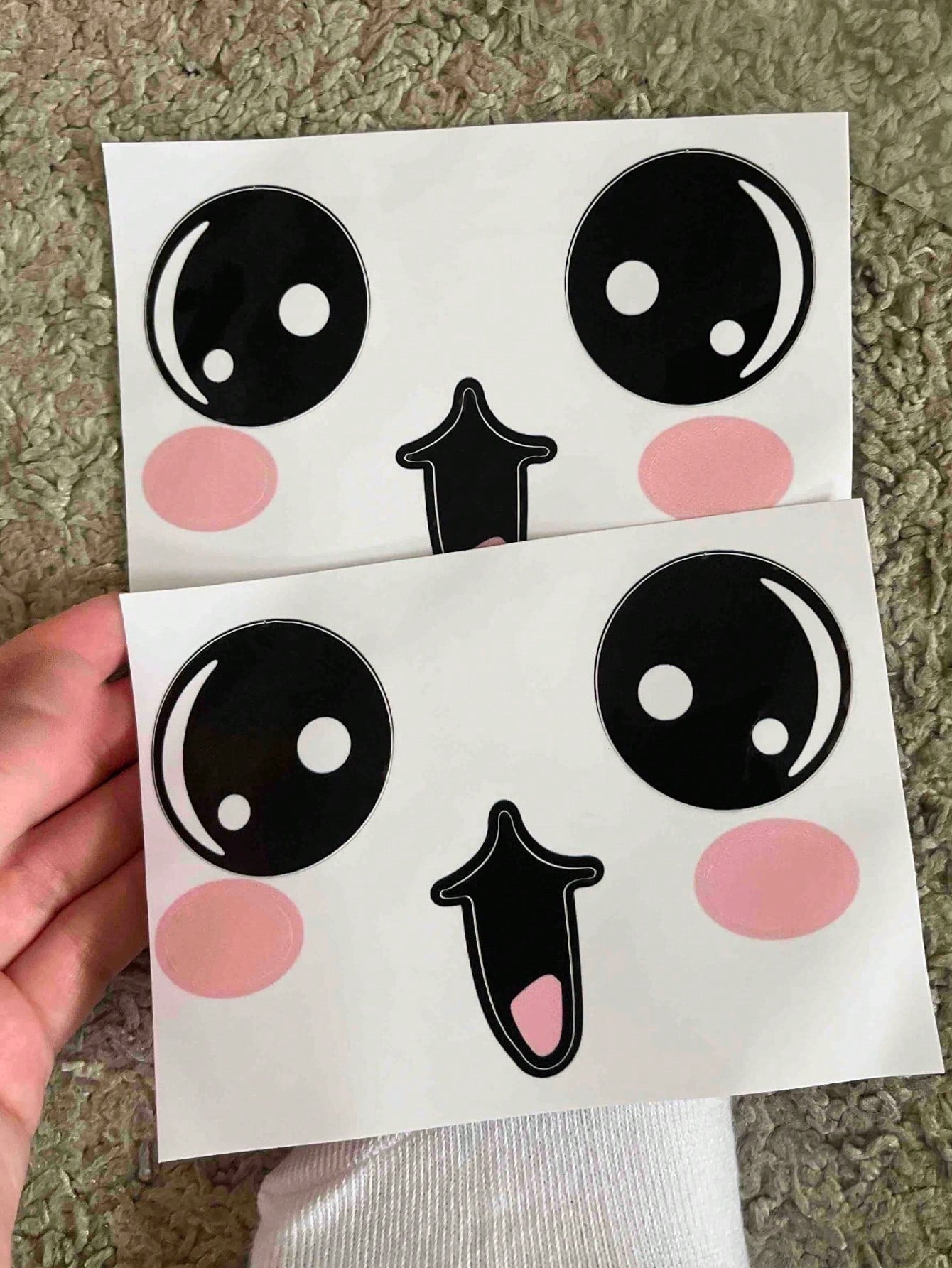 2pcs/Set Cartoon Big Eyes Car Mirror Sticker