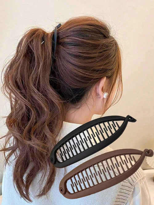 2pcs/Set Comb Wave Hair Clips, Beach Party Ponytail Clips, Hair Bun Maker, Banana Hair Clips Back To School Hair