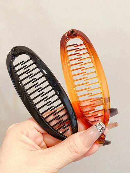 2pcs/Set Comb Wave Hair Clips, Beach Party Ponytail Clips, Hair Bun Maker, Banana Hair Clips Back To School Hair