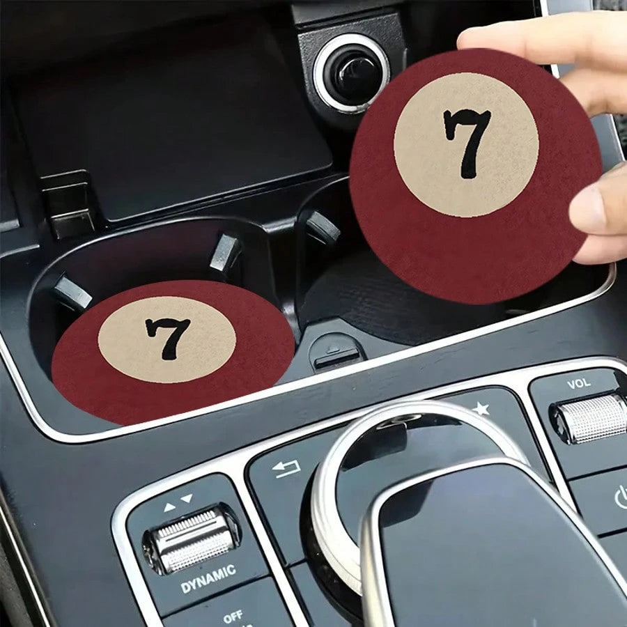 2pcs Sports Ball Coasters, 2.8 Inch Round Decorative Car Cup Holders, Home And Auto Drink Coasters, Unisex Car Interior Accessories, Decorative Coasters, Suitable As Gifts For Family And Friends On Ho