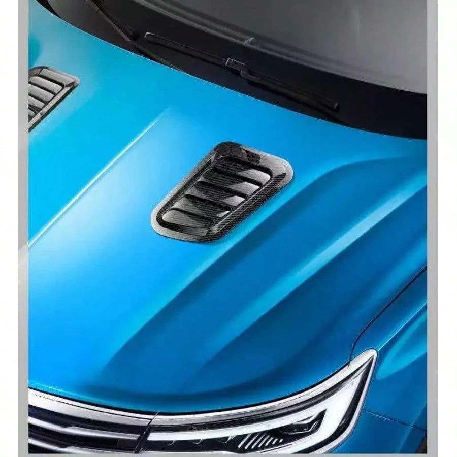 2pcs Universal New Car Windshield Fake Ventilation Cover Car Hood Decoration Sticker Car Exterior Decoration Ventilation Vent Modification Sticker, Self Adhesive No Drill Sport Mod Accessories Fit Sed