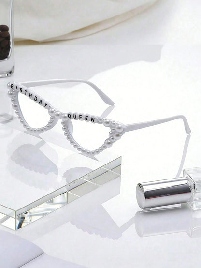 3/1pc-Girls Birthday Party Set, Includes Pink Glitter "Birthday Girl" Sash, Birthday Queen Party Glasses And Princess Birthday Girl Headband, Suitable For Girls Birthday Party Dress Up