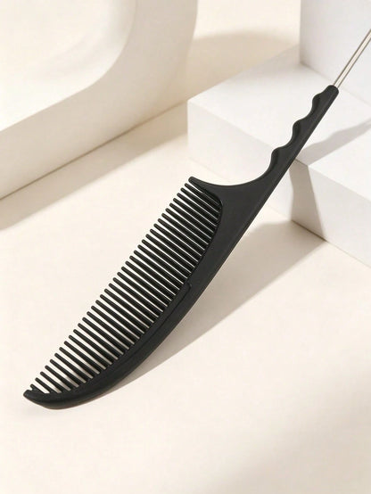 3/2/1pc Metal Rat Tail Comb Set, Anti-Static Carbon Fiber Hair Parting Comb, Wavy Non-Slip Handle, Precise Hair Styling Comb, Suitable For Hair Parting, Braiding, High Ponytail, Salon Hairdresser And