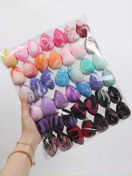 3/5/10/15/20/30/50pcs Makeup Sponges, Random Color And Shape, Foundation Sponge, Liquid, Cream And Powder Flawless, Multi-Color Makeup Sponge, Latex-Free Dry And Wet Use Foundation Makeup Sponge, Suit