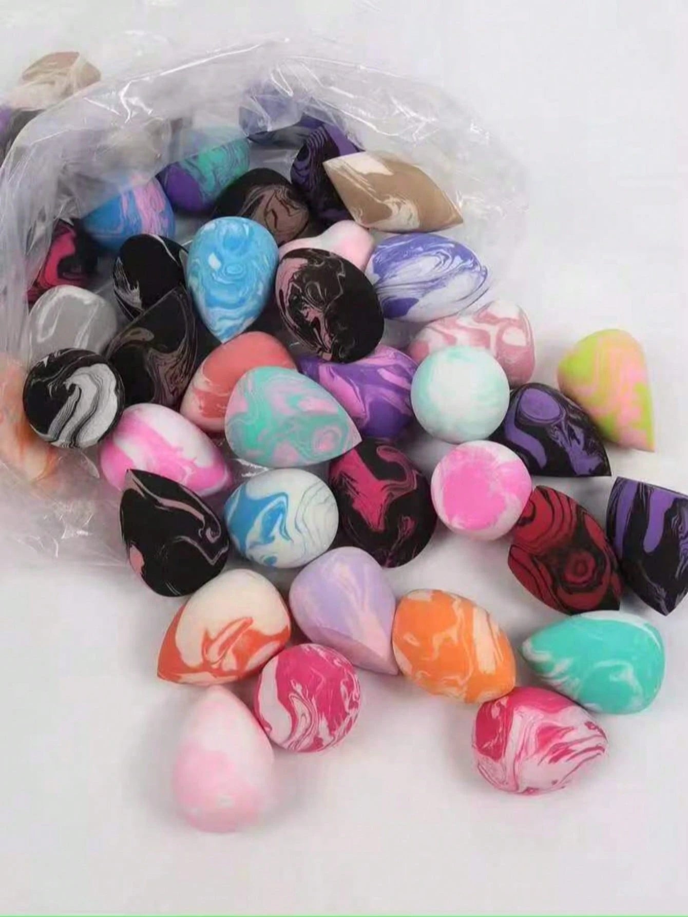 3/5/10/15/20/30/50pcs Makeup Sponges, Random Color And Shape, Foundation Sponge, Liquid, Cream And Powder Flawless, Multi-Color Makeup Sponge, Latex-Free Dry And Wet Use Foundation Makeup Sponge, Suit