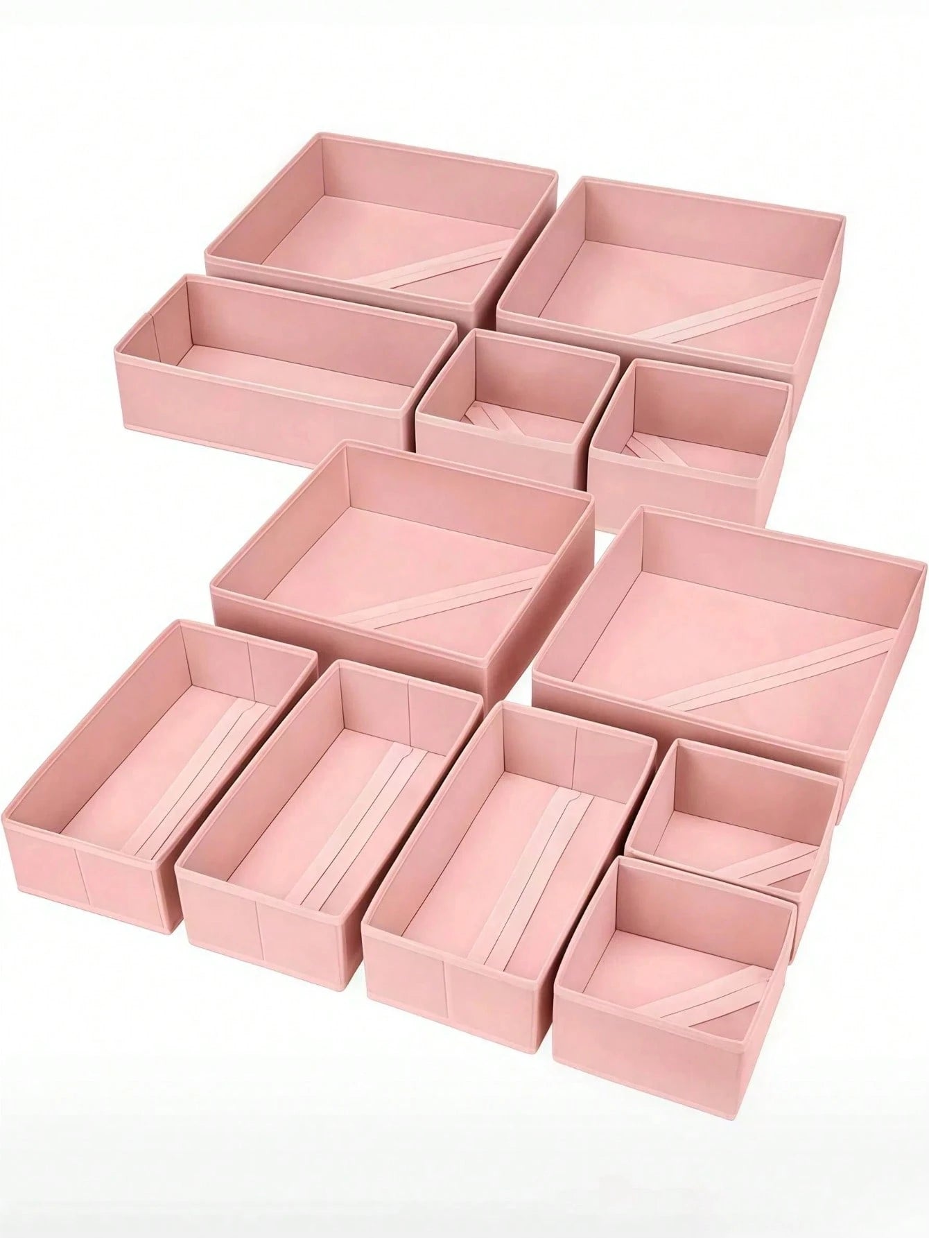 3/6/9pcs Foldable Fabric Storage Boxes, Baby Clothes Organizer Divider Bins, Wardrobe Drawer Dividers, Suitable For Baby Room/Socks/Daily Storage