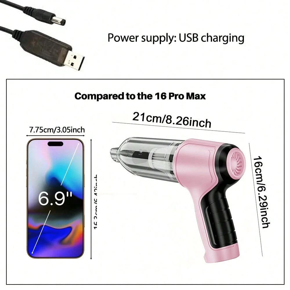 3-In-1 Car Vacuum Cleaner, Powerful Suction, Portable Compact Cordless Handheld Vacuum Cleaner, Suitable For Dry & Wet Cleaning, 2400mAh Battery, Car Accessories