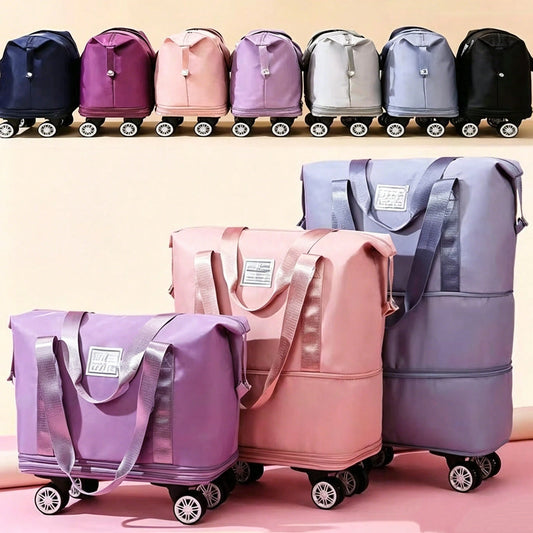 3-In-1 Foldable Travel Suitcase With A Detachable Rolling Carry-On Bag-Perfect For Business Trips, Moving, Vacations, And Picnics
