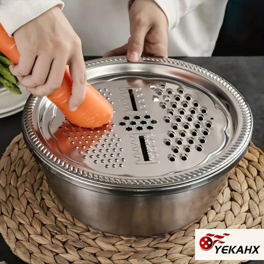 3 In 1 Vegetable Slicer And Chopper, Multi-Function Household Kitchen Washing Machine, Rice Washing Machine, Sieve, Drain, Vegetable Cutter- Essential Kitchen Supplies And Accessories For Home Cooks
