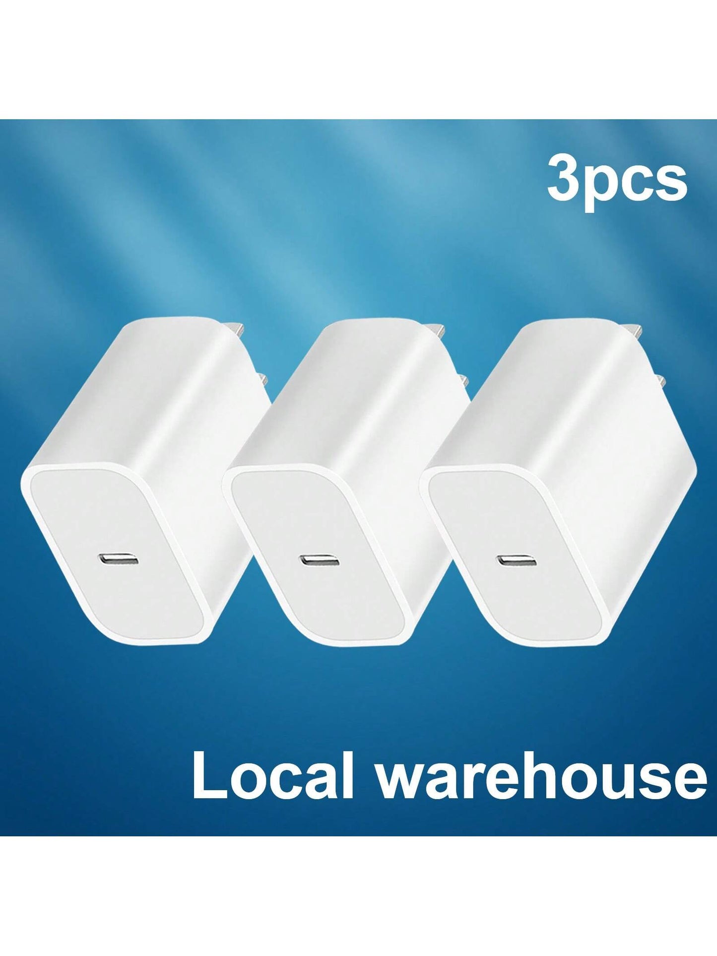 3-Pack USB-C Wall Charger Block: PD Fast Charging Power Adapter – Compatible With 16/15/16 Pro & Other USB-C Enabled Devices| Compact Travel Plug| Local Warehouse Phone Charger High Output Power